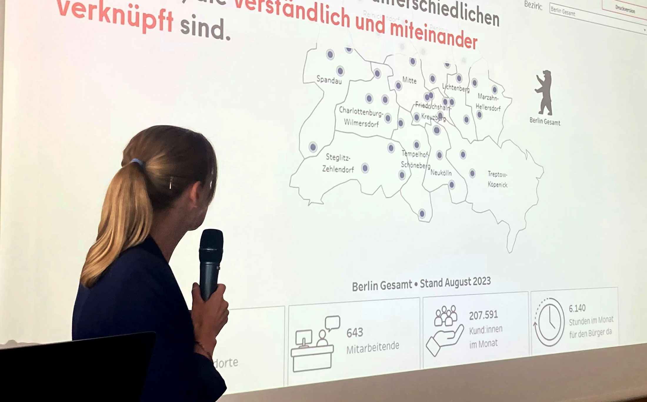 Carla Wissing beim Bonner Behördenforum 2023. 